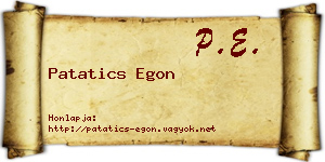 Patatics Egon névjegykártya